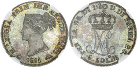 ITALIE - ITALY
Parme, Marie-Louise (1815-1847). 5 soldi 1815, Milan.
KM.C#26 ; Argent - 15 mm - 6 h
NGC MS 64 (6639815-008). 
Très belle exemplaire re...
