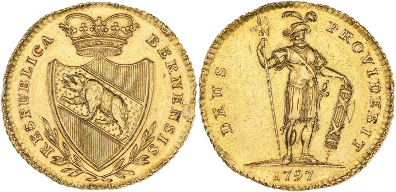 SUISSE - SWITZERLAND
Berne (canton de). Duplone 1797, Berne.
Fr.187 ; Or - 7,60 ...