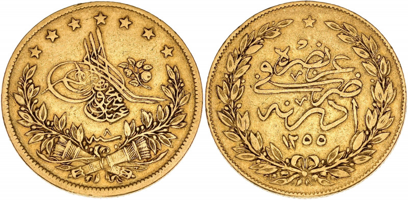TURQUIE - TURKEY
Abdülmecid Ier ou Abdul Mejid (1839-1861). 100 kurush AH1255/8...