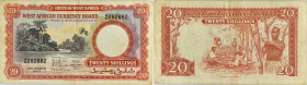 AFRIQUE OCCIDENTALE BRITANNIQUE - BRITISH WEST AFRICA
20 shillings 31 mars 1953.
P.10a.
Alphabet AE - numéro 282882, type recherché dans tous les état...