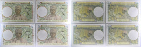 AFRIQUE OCCIDENTALE FRANÇAISE - FRENCH WEST AFRICA
Lot (4) - 5 francs type "bleu clair" avec numéros consécutifs 15-6-1942.
P.25.
Lot (4) - 5 francs t...