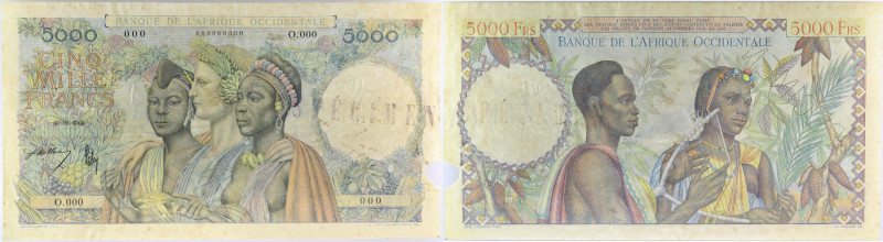 AFRIQUE OCCIDENTALE FRANÇAISE - FRENCH WEST AFRICA
5000 francs SPECIMEN ND (1947...