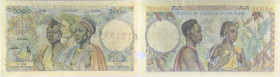 AFRIQUE OCCIDENTALE FRANÇAISE - FRENCH WEST AFRICA
5000 francs SPECIMEN ND (1947).
P.43s - K.203a.
Alphabet O.000 - numéro 000 avec une perforation SP...