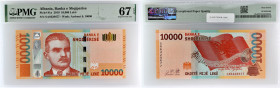 ALBANIE - ALBANIA
10000 leke 2019.
P.81a.
Alphabet SA - numéro 6428677.
PMG 67 EPQ Superb Gem Unc (1916392-085). 
Qualité exceptionnelle. NEUF.