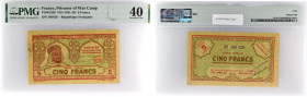 ALGÉRIE - ALGERIA
5 francs - Camp des prisonniers ND (1943).
P.FR421 - POW2339.
Numéro 186426 - prisonnier de guerre (Algérie). Billet rare et recherc...