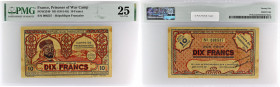 ALGÉRIE - ALGERIA
10 francs - Camp des prisonniers ND (1943).
P.FR422 - POW2340.
Numéro 098537 - prisonnier de guerre (Algérie). Billet rare et recher...