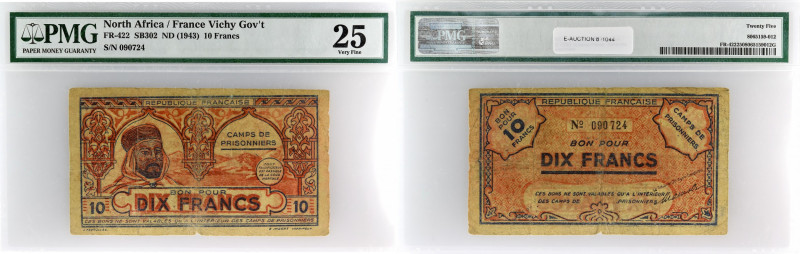 ALGÉRIE - ALGERIA
10 francs - Camp des prisonniers ND (1943).
P.FR422 - POW2340....