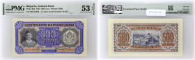 BULGARIE - BULGARIA
500 leva 1943.
P.66a.
Alphabet SH - numéro 712638.
PMG 53 EPQ About Uncirculated (1916391-004). 
Magnifique exemplaire. Pr. SPL.