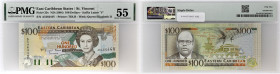 CARAÏBES - CARIBBEAN
100 dollars - lettre “V” pour Saint-Vincent et îles Grenadines ND (1994).
P.35v.
Alphabet A - numéro 546444 V, avec le portrait d...