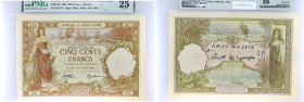 DJIBOUTI
500 francs type “Banque de l’Indochine” 8 mars 1938.
P.9b.
Alphabet Q.3 - numéro 175, ce type est recherché dans tous les états de conservati...