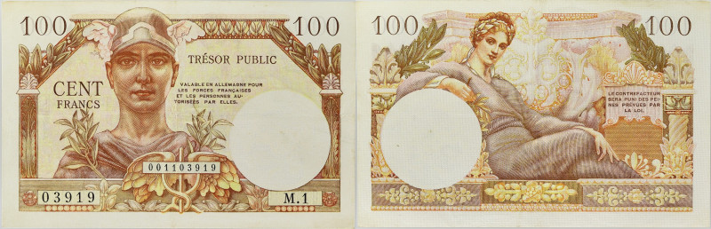 FRANCE
100 francs type “Trésor Public” ND (1955).
P.M11a - VF.34.01.
Alphabet M....