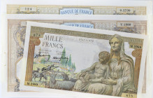 FRANCE
Lot (3) - 2 x 1000 francs Cérès et Mercure et 1 x 1000 francs Déméter 1932/1943.
P.79b - F.37.07 / P.79c - F.37.10 / P.102 - F.40.15.
Lot (3) -...