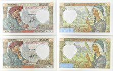 FRANCE
Lot (2) - 50 francs type 1941 “Jacques Coeur” 1941.
P.93 - F.19.08/F.19.09.
Lot (2) - billets du 50 francs Jacques Coeur : alphabet J.59 - numé...