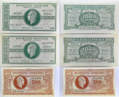 FRANCE
Lot (3) - 500 francs fabrication anglaise type “Marianne” et 2 x 1000 francs Thomas de La Rue type “Marianne” ND (1945).
P.106 - VF.11.01 / P ....