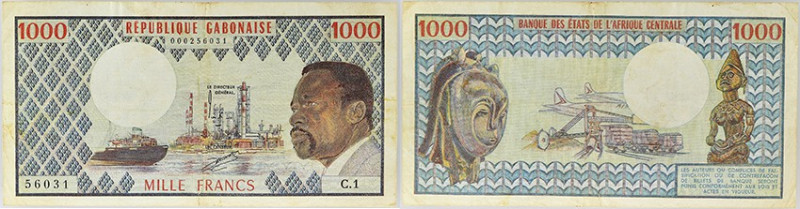 GABON
1000 francs avec le portrait du président Ali Bongo - premier alphabet ND ...