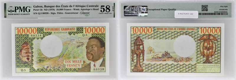 GABON
10000 francs avec le portrait du président Ali Bongo 1978.
P.5b.
Alphabet ...