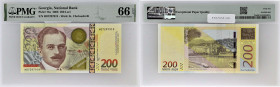 GÉORGIE - GEORGIA
200 lari 2006.
P.75.
Alphabet H - numéro 7297919.
PMG 66 EPQ Gem Uncirculated (1916392-083). 
Qualité exceptionnelle. NEUF.