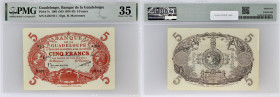 GUADELOUPE
5 francs type 1901 “Cabasson” rouge ND (1943).
P.7c.
Alphabet S.252 - numéro 911, type recherché dans ces états de conservation. A noter, s...