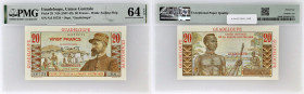GUADELOUPE
20 francs type “Emile Gentil” ND (1946).
P.33.
Alphabet N.6 - numéro 18724, type recherché dans cet état de conservation.
PMG 64 EPQ Choice...