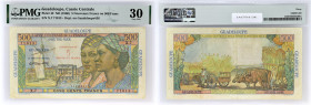 GUADELOUPE
5 nouveaux francs surchargé sur 500 francs type ”Pointe-à-Pitre” 1960.
P.42.
Alphabet X.7 - numéro 71013, ce type est recherché dans tous l...