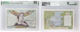 GUYANE FRANÇAISE - FRENCH GUIANA
25 francs ND (1940).
P.7.
A.10 - numéro 307, type recherché dans tous les états de conservation pour la Guyane. Les b...
