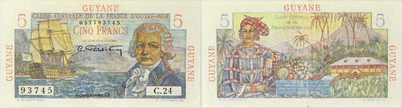 GUYANE FRANÇAISE - FRENCH GUIANA
5 francs type “Bougainville” - plus grand numér...