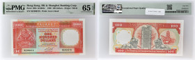 HONG KONG
100 dollars 1er janvier 1990.
P.198b.
Alphabet MC - numéro 000219, soit un petit numéro.
PMG 65 EPQ Gem Uncirculated (1916392-021). 
Qualité...
