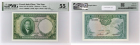 INDOCHINE FRANÇAISE - FRENCH INDOCHINA
5 piastres - 5 dong petit numéro ND (1953).
P.106.
Alphabet A.1 - numéro 005805, c’est la première série et le ...