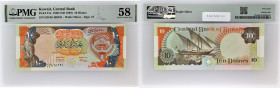 KOWEIT - KUWAIT
10 dinars 1992.
P.21.
Alphabet HD/36 - numéro 468231.
PMG 58 Choice About Unc (1916392-007). 
Magnifique exemplaire. SPL.
