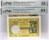 MADAGASCAR
Lot (2) - 20 francs 1948.
P.37.
Alphabet T.874 - numéro 0474 et 0977.
PMG 55 EPQ Choice Uncirculated / PMG 64 Choice Uncirculated (1916391-...