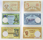 MADAGASCAR
Lot (3) - 5 francs, 10 francs et 20 francs ND (1937/1948).
P.35 - P.36 - P.37.
Lot (3) - billets de Madagascar avec : 1 x 5 francs avec alp...