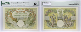 MADAGASCAR
50 francs ND (1937-47).
P.38.
Alphabet Y.977 - numéro 618. Signatures : Dejouany / Gonon, avec filigrane tête de femme et impression Banque...