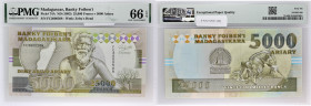 MADAGASCAR
25000 francs - 5000 ariary ND (1993).
P.74A.
Alphabet FC - numéro 3000508. L’alphabet FC est le dernier alphabet pour le type.
PMG 66 EPQ G...