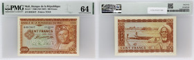 MALI
100 francs 22 septembre 1960.
P.7.
Alphabet B - numéro 682847, avec le portrait du Président Modibo Keita sur le côté droit, le lot suivant est u...