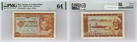 MALI
100 francs 22 septembre 1960.
P.7.
Alphabet B - numéro 682848, avec le portrait du Président Modibo Keita sur le côté droit, le lot précédent est...