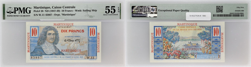 MARTINIQUE
10 francs type “Colbert” 1946.
P.28.
Alphabet W.11 - numéro 45867, ty...