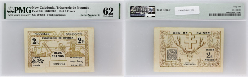 NOUVELLE-CALÉDONIE - NEW CALEDONIA
2 francs exceptionnel petit numéro 1943.
P.56...