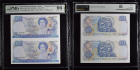 NOUVELLE-ZÉLANDE - NEW ZEALAND
10 dollars - paire non découpée type “Commemorative” 1990.
P.176b.
C’est le second plus haut grade ! Alphabet AAA - num...