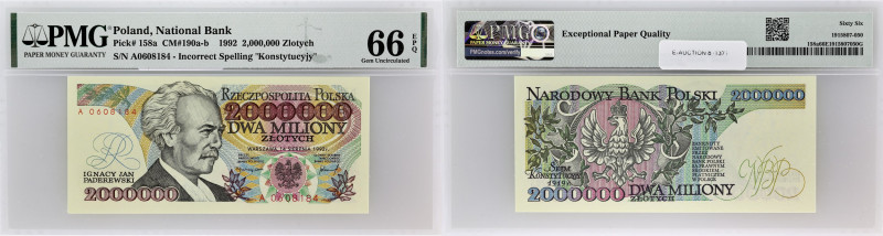POLOGNE - POLAND
2000000 zlotych 1992.
P.158a.
Alphabet A - numéro 0608184, avec...