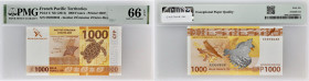 POLYNESIE FRANCAISE - FRENCH POLYNESIA
1000 francs ND (2014).
P.6.
Alphabet D6 - numéro 559599, pour ce billet ayant cours légal.
PMG 66 EPQ Gem Uncir...