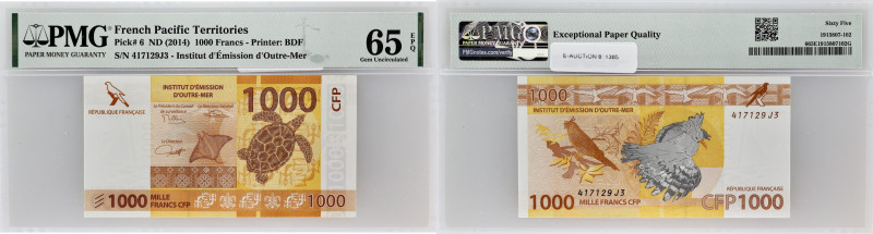 POLYNESIE FRANCAISE - FRENCH POLYNESIA
1000 francs ND (2014).
P.6.
Alphabet J3 -...