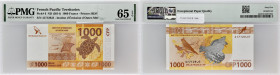 POLYNESIE FRANCAISE - FRENCH POLYNESIA
1000 francs ND (2014).
P.6.
Alphabet J3 - numéro 417129, pour ce billet ayant cours légal.
PMG 65 EPQ Gem Uncir...