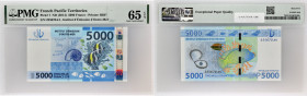 POLYNESIE FRANCAISE - FRENCH POLYNESIA
5000 francs ND (2014).
P.7.
Alphabet A4 - numéro 255670, pour ce billet ayant cours légal en Polynésie français...