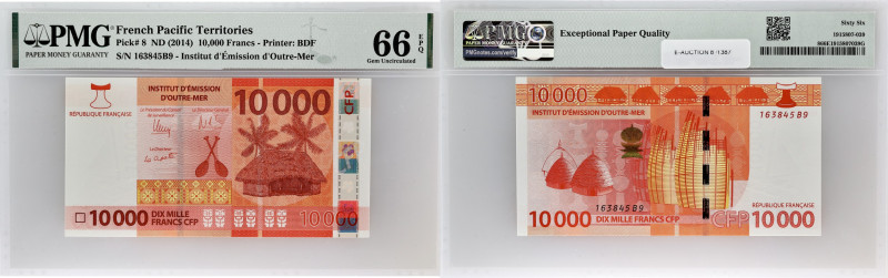 POLYNESIE FRANCAISE - FRENCH POLYNESIA
10000 francs ND (2014).
P.8.
Alphabet B9 ...