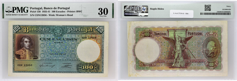 PORTUGAL
100 escudos 13 mars 1941.
P.150.
Alphabet CDN - numéro 12056, avec deux...