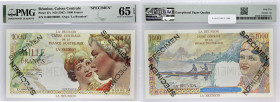 RÉUNION (ÎLE DE LA) - REUNION
1000 francs type 1946 “Union française” SPECIMEN ND (1946).
P.47s.
Alphabet O.000 - numéro 00000, avec une perforation S...
