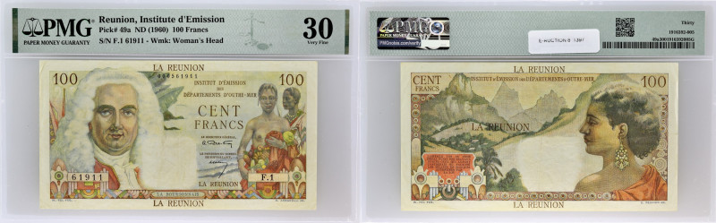 RÉUNION (ÎLE DE LA) - REUNION
100 francs type “La Bourdonnais” ND (1960).
P.49a....