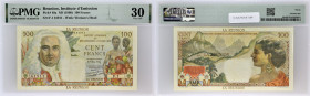 RÉUNION (ÎLE DE LA) - REUNION
100 francs type “La Bourdonnais” ND (1960).
P.49a.
Alpahbet F.1 - numéro 61911, type recherché dans tous les états de co...