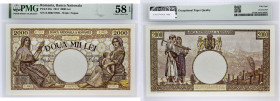 ROUMANIE - ROMANIA
2000 lei 18 novembre 1941.
P.53a.
Alpahbet X.0802 - numéro 0705.
PMG 58 EPQ Choice About Unc (1912512-059). 
Magnifique exemplaire....