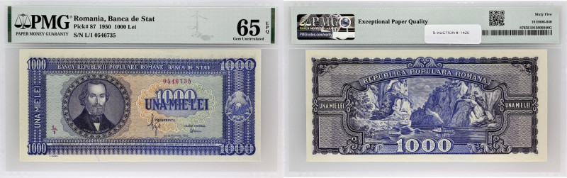 ROUMANIE - ROMANIA
1000 lei 1950.
P.87.
C’est le second plus haut grade ! Alphab...